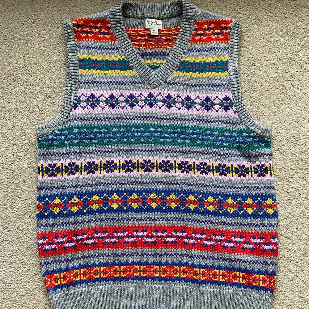 JCrew Limited Edition Cotton Linen Fairisle Vest